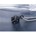 Custom Punk Cool Classics Lucky Crystal Black Stainless Steel Dice Pendant